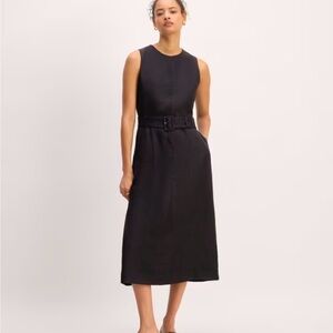 NWT Everlane Linen Belted Midi Dress